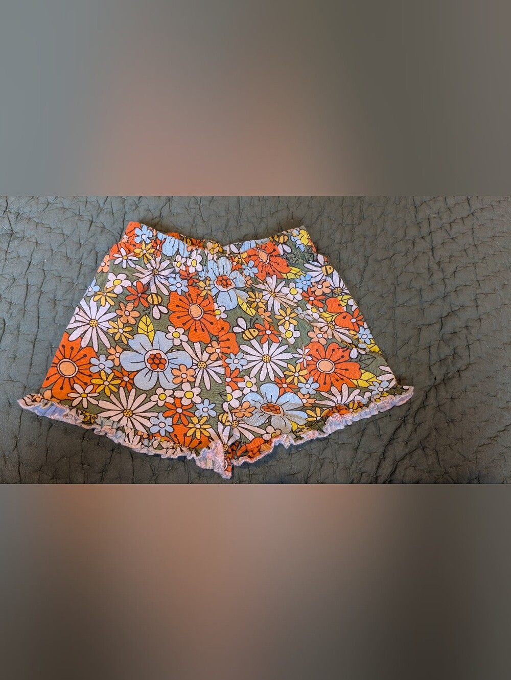 Kids Shorts Cotton Floral Print Sz 3T